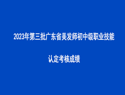 2023年第三批廣東省美發(fā)師初中級(jí)職業(yè)技能等級(jí)認(rèn)定考核成績(jī)