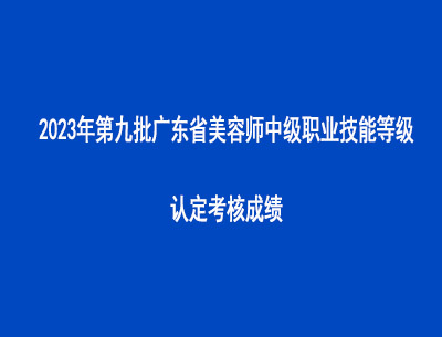 2023年第九批廣東省美容師中級職業(yè)技能等級認定考核成績